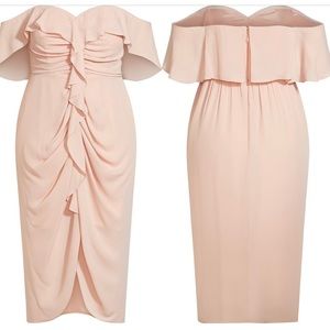 NWT City Chic Va Va Voom Cold Shoulder Dress ballet pink size small (16W)
